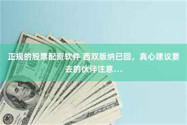 正规的股票配资软件 西双版纳已回，真心建议要去的伙伴注意…