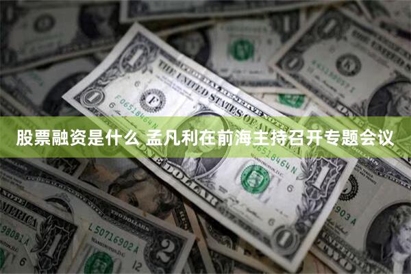 股票融资是什么 孟凡利在前海主持召开专题会议