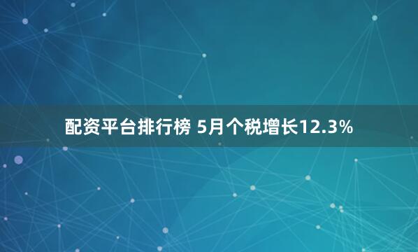 配资平台排行榜 5月个税增长12.3%