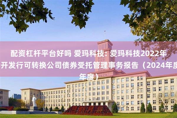 配资杠杆平台好吗 爱玛科技: 爱玛科技2022年公开发行可转换公司债券受托管理事务报告（2024年度）