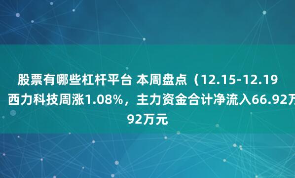 股票有哪些杠杆平台 本周盘点（12.15-12.19）：西力科技周涨1.08%，主力资金合计净流入66.92万元